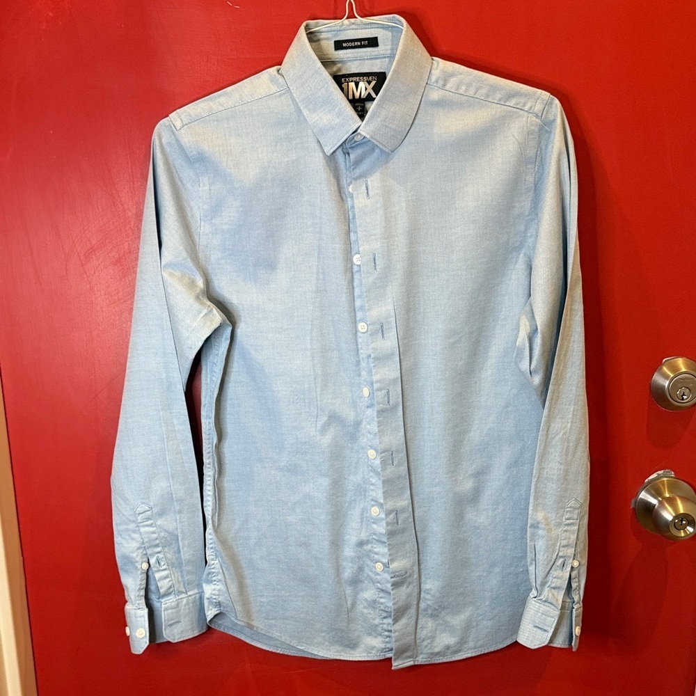 Express Light Blue Dress Shirt neck small size 14 - 14.5